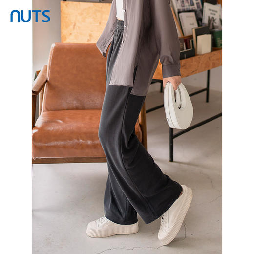 NUTS春秋新品纯色时尚优雅气质宽松遮肉百搭长裤女422072251 商品图1