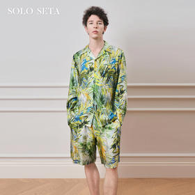Solo seta男士真丝衬衫度假风桑蚕丝睡衣上装丝绸休闲2025年秋季