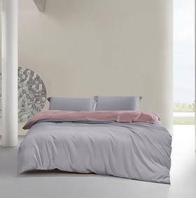 水星家纺纯色磨毛四件套—烟雨予诗