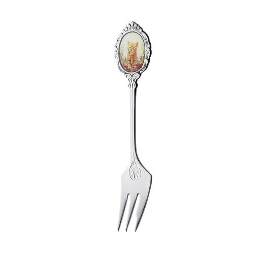 日本进口高桑金属少女感银色猫茶匙/蛋糕叉 商品图1