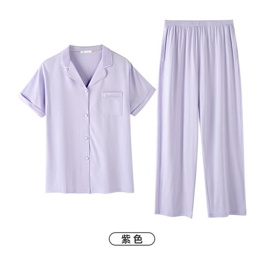 I'd爱帝女士莫代尔棉短袖长裤翻领家居服套装 商品图9