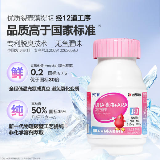 伊可新DHA+ARA独立泡罩胶囊30粒/瓶*6瓶儿童营养赠维生素AD40粒*3盒 商品图2