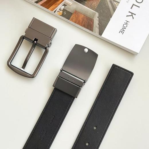 COACH蔻驰 双头平滑扣 - 腰带 男款 黑灰色 宽3.8cm 商品图7