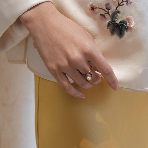 MELI&MOLI【火】紫水晶切角碟环均码可调925银镶石香薰戒指【D类】 商品图1
