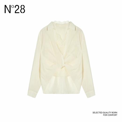【破价】N°28 ‘戛纳黄昏’2025春季衬衫内搭蕾丝背心休闲气质两件套895131Z022 商品图1