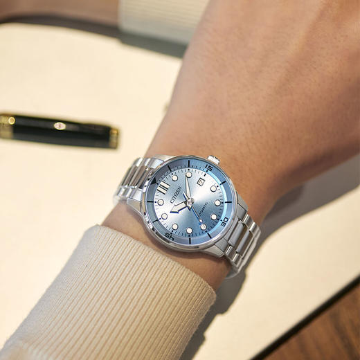 西铁城/CITIZEN机械机芯日历夜光防水商务时尚男表NJ0191-83L 商品图5