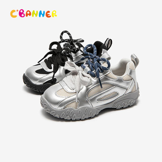 千百度童鞋厚底机能鞋网面男女童洋气透气休闲运动鞋A25152202 商品图0