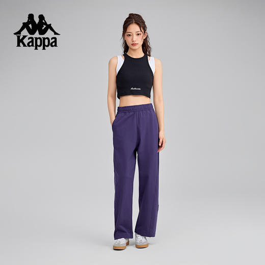 Kappa卡帕背靠背女款针织运动裤2025新款复古长裤休闲裤子直筒裤K0F42AK80 商品图4
