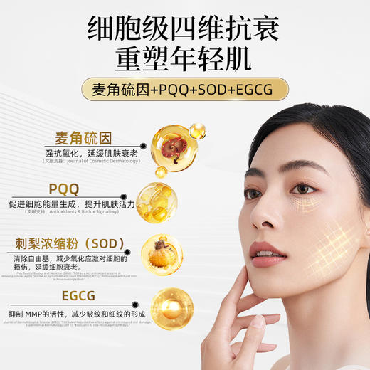 德国CELLEGT麦角硫因 PQQ SOD凝时胶囊榆黄蘑松茸壳寡糖复合粉 商品图4