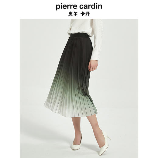 皮尔卡丹女装简约时尚渐变色百褶裙C51SL031G0 商品图3