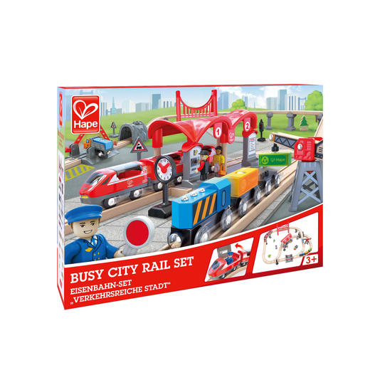 Hape(德国)儿童小火车轨道玩具木质拼搭diy多功能套装积木礼物E3730 商品图1