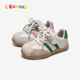 千百度童鞋可爱洋气德训鞋男女童轻便真皮休闲板鞋A25153701