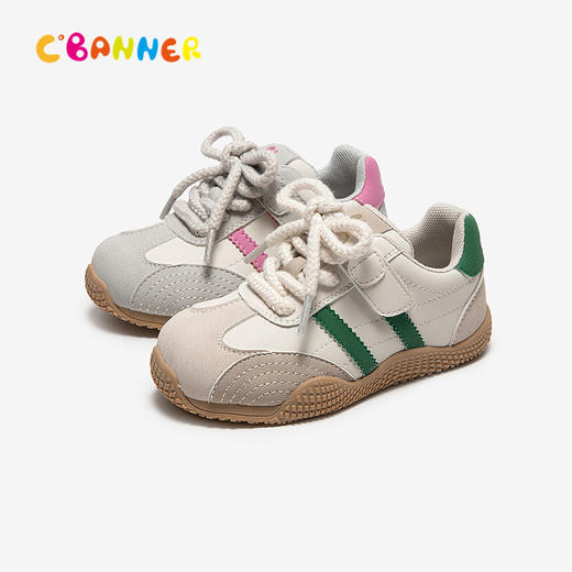 千百度童鞋可爱洋气德训鞋男女童轻便真皮休闲板鞋A25153701 商品图0