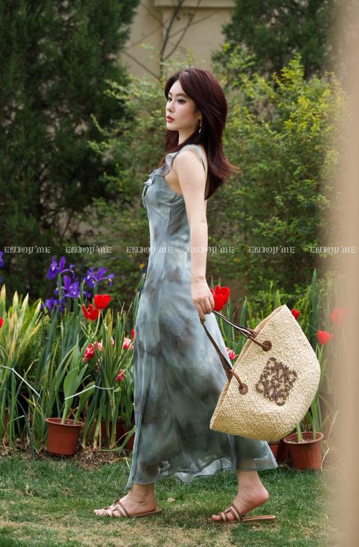 【门店同款】ENJOY春季“绮梦繁花”荷叶边晕染长裙 161907607 商品图1