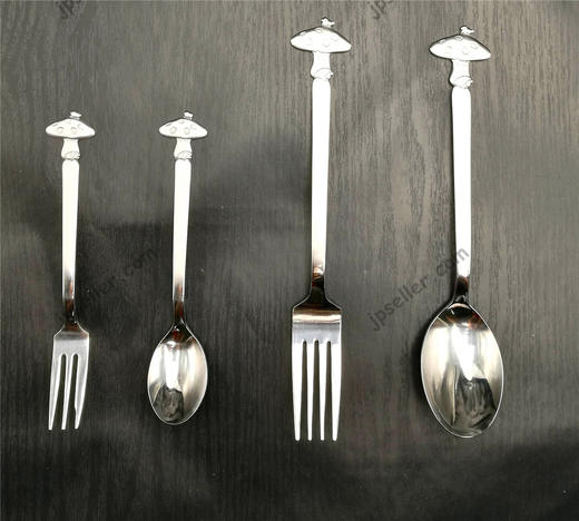 日本进口高桑金属蘑菇甜点叉/甜点匙/茶匙/蛋糕叉 商品图2