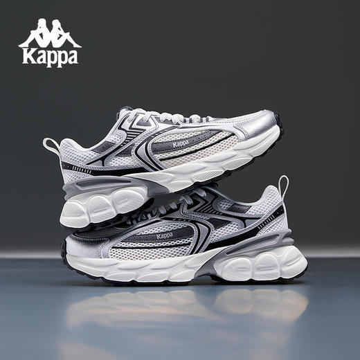 Kappa卡帕背靠背老爹鞋女款2025新款透气网面运动鞋男银色跑步鞋K0FX5MC05 商品图3