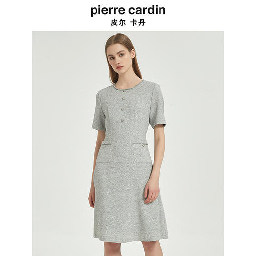 皮尔卡丹女装都市时尚简约淑女小香风连衣裙C51DS029H0 商品图0