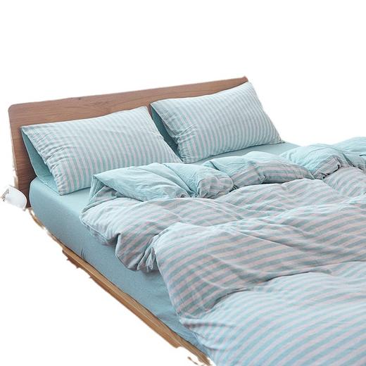 丁摩 天竺棉被套单件 全棉针织百隆色纺无印日式条纹纯棉学生宿舍被罩5ZF-3106 商品图3