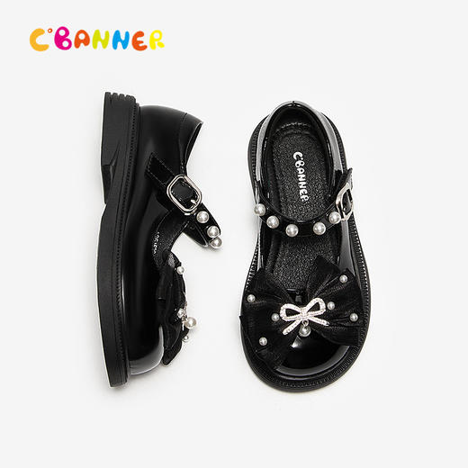 千百度童鞋厚底蝴蝶结玛丽珍皮鞋女童可爱洋气单鞋A25152909 商品图4