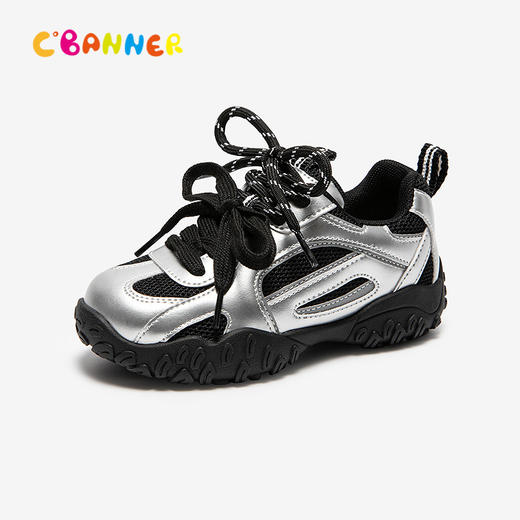 千百度童鞋厚底机能鞋网面男女童洋气透气休闲运动鞋A25152202 商品图1