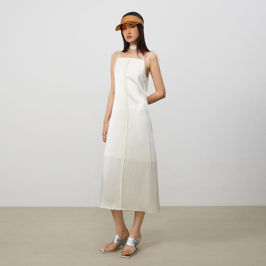 lost in echo2025春夏新款日本进口高级醋酸后荡领吊带长连衣裙女 商品图0