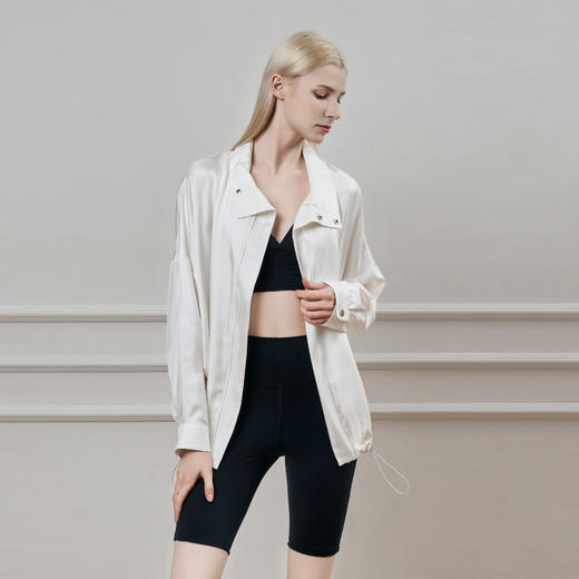 Solo seta女士真丝纯色睡衣上装桑蚕丝夹克2025年秋季轻奢高级感 商品图3