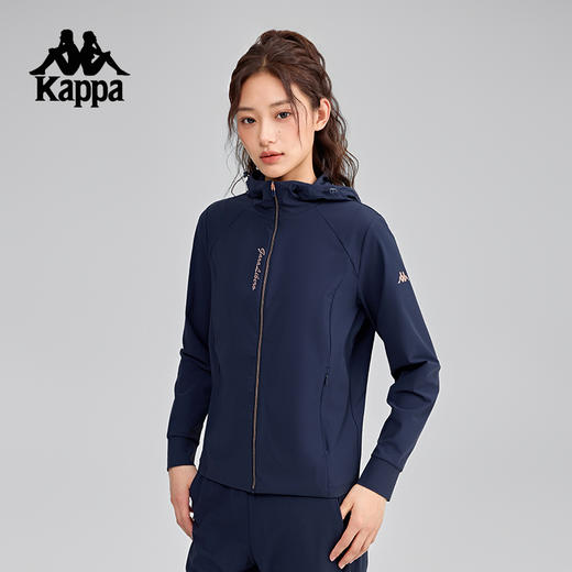 Kappa卡帕背靠背运动外套新款连帽针织开衫女款休闲凉感防晒上衣K0F42MK40 商品图0