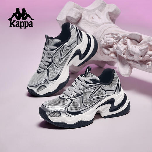 Kappa卡帕背靠背老爹鞋女鞋2025春季新款跑步鞋厚底网面运动鞋子K0F45MC53 商品图4