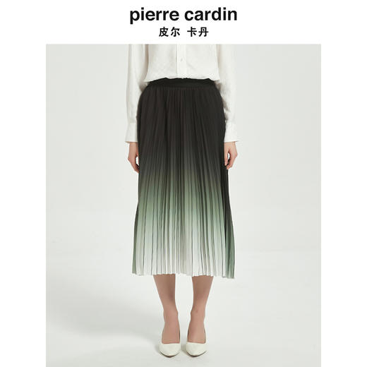 皮尔卡丹女装简约时尚渐变色百褶裙C51SL031G0 商品图0