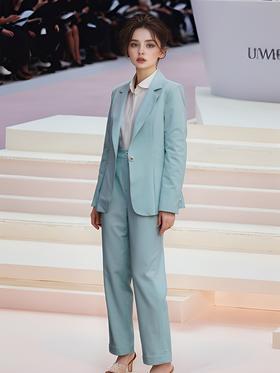 前侧开叉西服领百搭外套