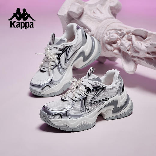 Kappa卡帕背靠背老爹鞋女鞋2025春季新款跑步鞋厚底网面运动鞋子K0F45MC53 商品图1