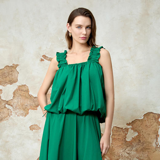 EITIE爱特爱简约百搭方领无袖显瘦小上衣夏季新款8213908 商品图2