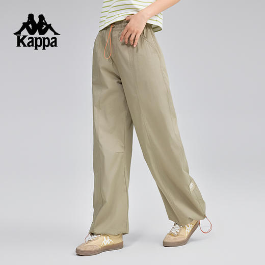 Kappa卡帕背靠背运动长裤女士春季新款宽松休闲裤直筒抽绳束脚裤K0F42AX81 商品图1