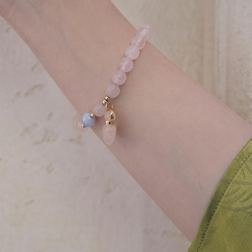 MELI&MOLI【火】芙蓉石迷你爱心瓶蓝纹玛瑙点缀手链【D类】 商品图2