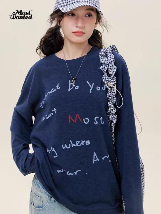 mostwantedlab彩虹/M2512082/手写字体基础彩棉长袖 商品图3