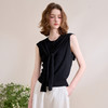 西遇黑色无袖针织衫女春季新款绑带高知穿搭圆领长袖上衣D0050386 商品缩略图3