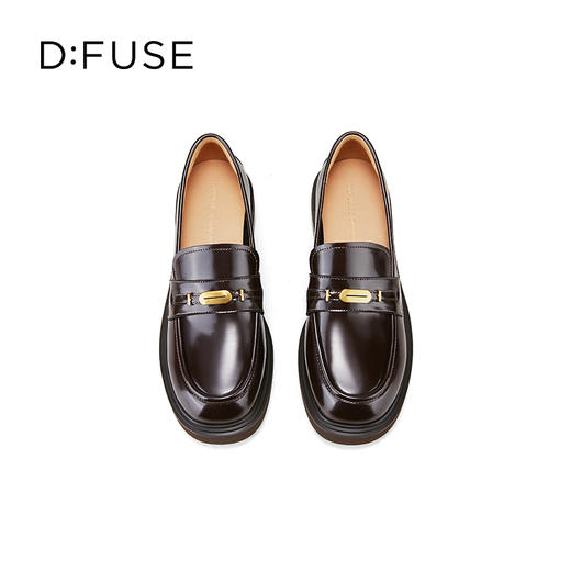 迪芙斯2025春季新款轻便通勤皮鞋英伦风轻量百搭乐福鞋DFD1112114 商品图14
