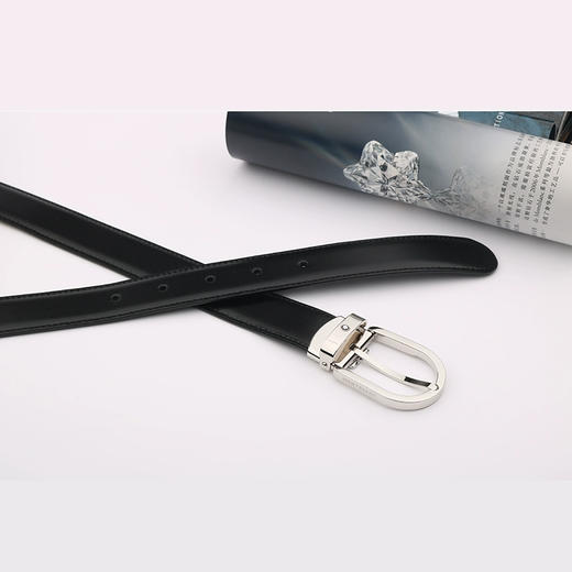 万宝龙MONTBLANC椭圆针扣黑棕双面腰带皮带120x3cm 38157/128135 商品图3