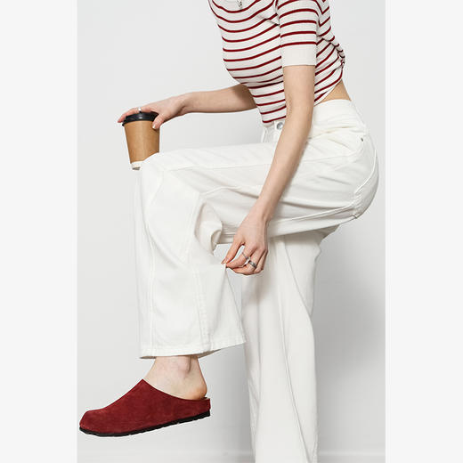 西遇慵懒风阔腿裤女新款通勤小个子高腰白色宽松牛仔裤V0050679 商品图3