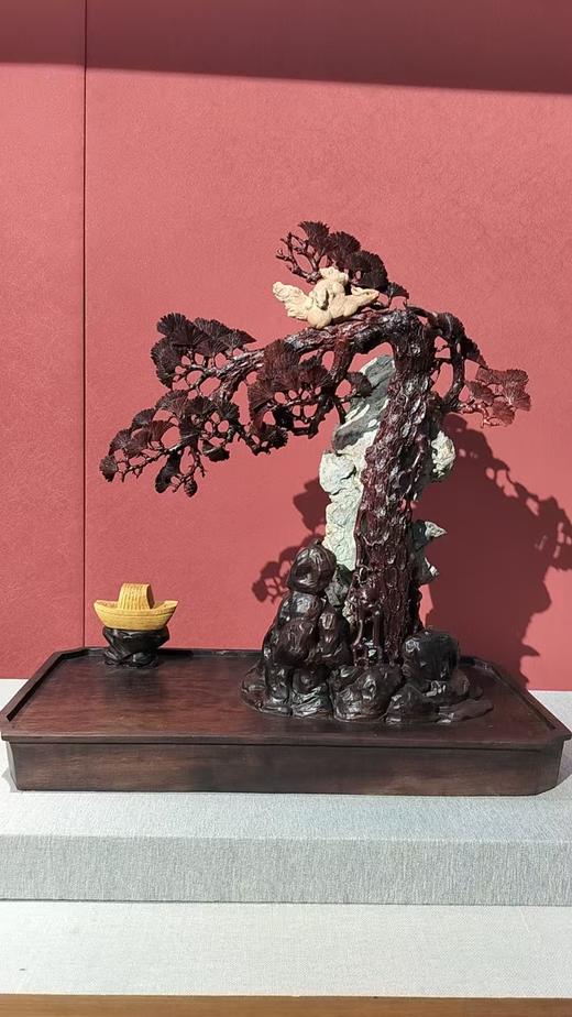 松鹤延年/小叶紫檀摆件 商品图0