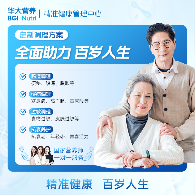 【健康方案】【肠道养护计划 | 精准Plus版】精准肠道菌群检测+精准产品干预+国家营养师1对1指导，适合你个人的全闭环精准肠道养护方案！