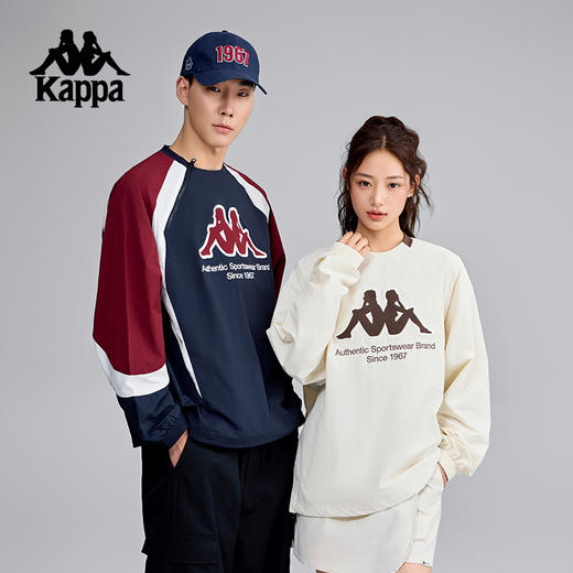 Kappa卡帕背靠背新款运动卫衣男款休闲防泼水长袖宽松圆领上衣女K0FW2XY01 商品图0