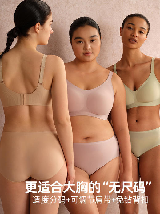 【小光圈】遐无钢圈内衣女薄款软支撑无痕胸罩无尺码大胸显小文胸 商品图4