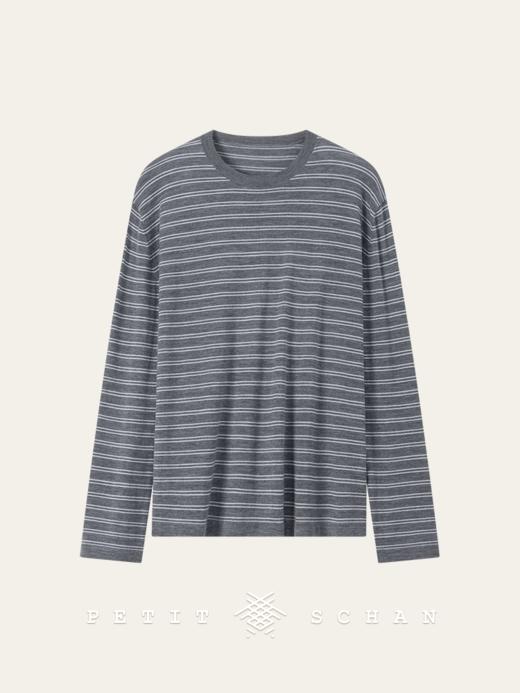 PETIT SCHAN小闪 CLO#758  paper sailboat 灰羽 德国扬子纱100%美丽诺羊毛长袖套头针织衫 商品图0