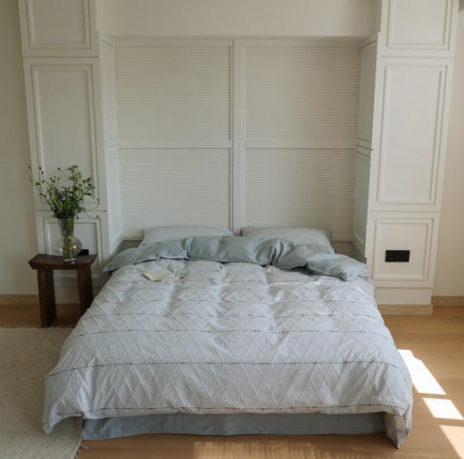 【全棉系列】  韩风色织肌理手工剪花床上四件套 水洗纯棉床单被套春夏新品1.8m 商品图4