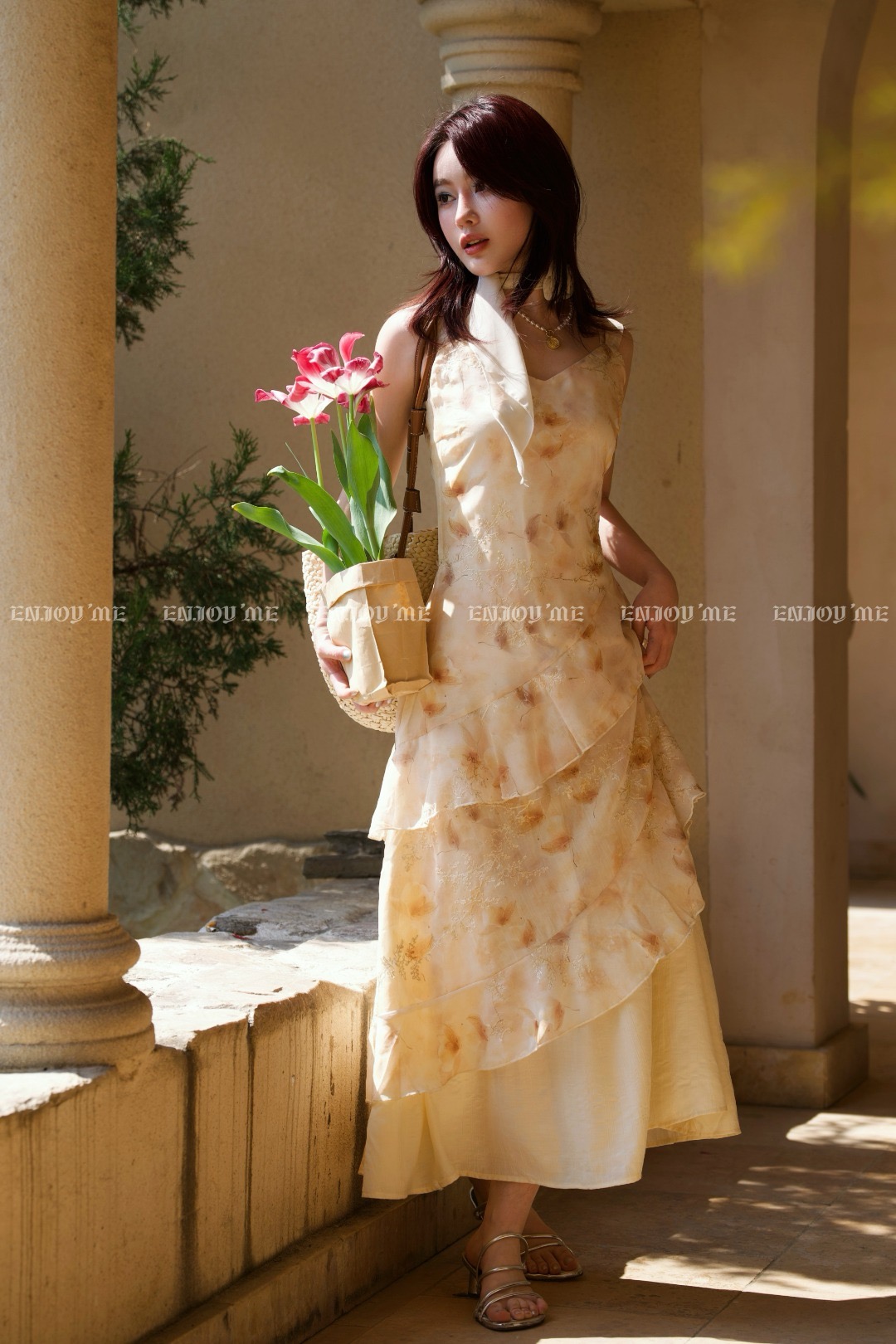 【门店同款】ENJOY春季“绮梦繁花”荷叶层层连衣裙 161948695