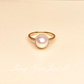 18K珍珠戒指（白）;13#;2.32克