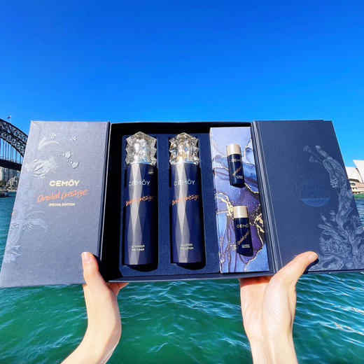 下单即赠4瓶！CEMOY澳铂蓝耀【蓝闺蜜】水乳礼盒120ml*2+10ml*2洁面补水 淡纹紧致抗皱水乳礼盒 商品图4