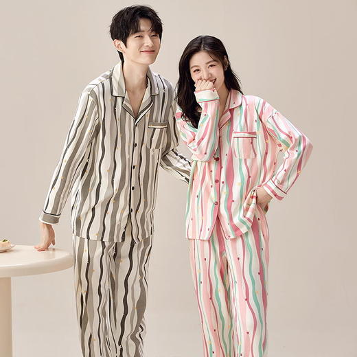 MUMIANER牧棉儿-情侣款家居服 | 软糯丝滑舒适 自带隐形胸垫 亲肤不易跑杯 轻盈透气 圆领/翻领款可选 商品图2