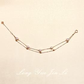 18K珍珠手串;2.46克